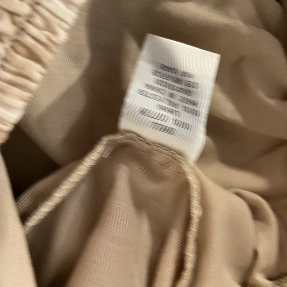 April Kiss Size L Smocked Waist Tiered Ruffle Tan Cream Tie Dye Mini Skirt - Picture 9 of 10